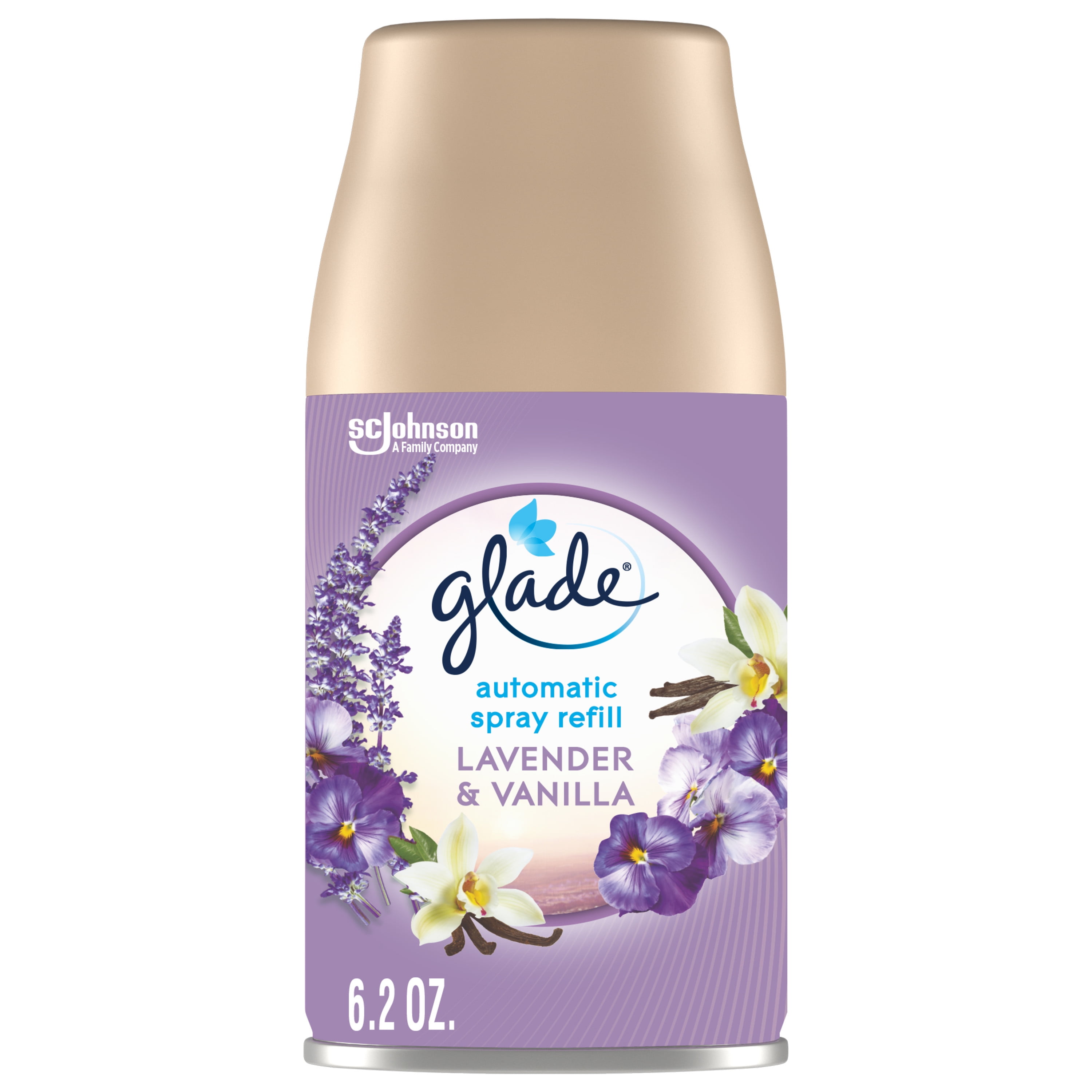 Glade Automatic Spray Refill 1 CT, Lavender & Vanilla, 6.2 OZ. Total, Air Freshener