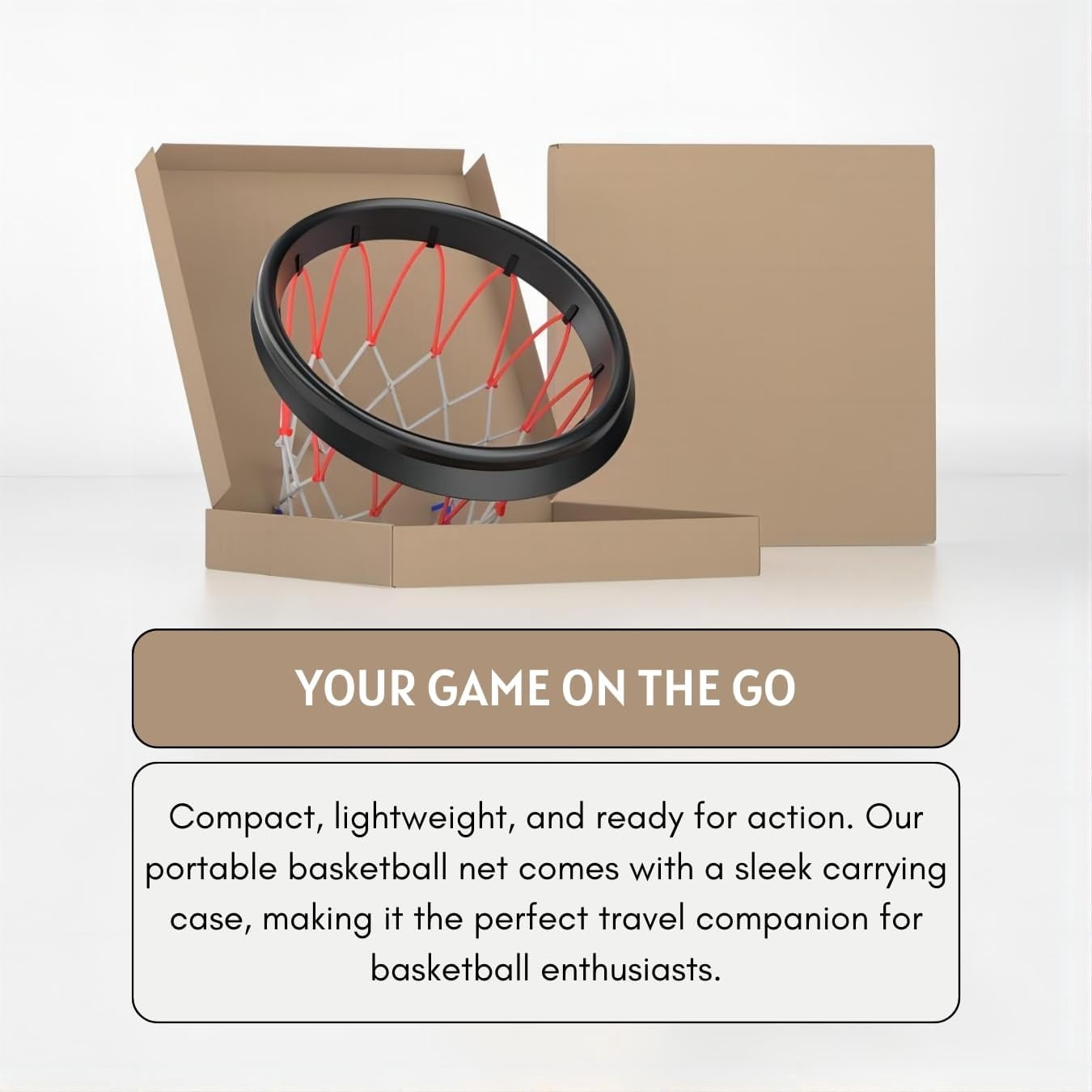Portable Basketball Net – Easy Install Throw-and-Attach System for Rimless Hoops, Durable & Lightweight Design for Indoor/Outdoor Play