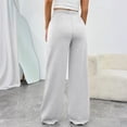 thumbnail image 4 of WULMLEO Fleece Wide Leg Sweatpants Women Trendy Straight Leg Baggy Sweat Pants Lounge High Waisted Drawstring Sweatpants Gray S, 4 of 6