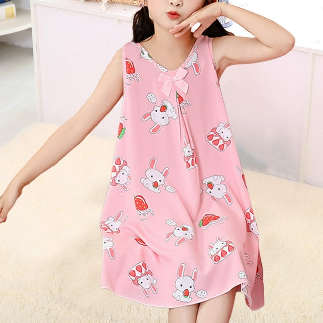 DPTALR Jeune 1-8 Ans Robe Décontractée pour Fille Robe Florale pour Enfants Porter une Robe Princesse Fine pour Fille Encolure Dégagée Manche Courte Fluide Imprimé