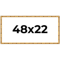 48x22 Frame Gold Bamboo Solid Wood Picture Frame | 0.75 Inch Moulding Width | Interior Frame Depth