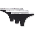 thumbnail image 1 of Tanga Tommy Hilfiger para mujer, paquete de 3, algodón, con logotipo, negro, 1 of 1