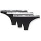 thumbnail image 1 of Tanga Tommy Hilfiger para mujer, paquete de 3, algodón, con logotipo, negro, 1 of 1