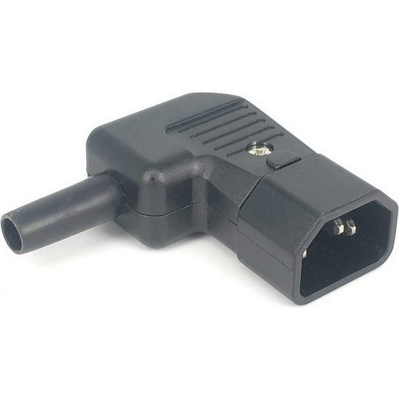 Toptekits IEC C14 Right Angled Power Cord Connector,IEC 320 C14 90 Degree Male Plug Rewirable Power Connector 3pin 10A /250V (C14 Right Angled)