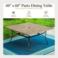 thumbnail image 2 of Sophia & William Metal 60" x 60" Patio Outdoor Square Dining Table for 8, Teak Color, 2 of 7