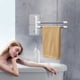 thumbnail image 5 of Toallero giratorio - Sin taladro Barra de toallas giratoria de 180° con ganchos y estantería, organizador de almacenamiento de baño de acero inoxidable, blanco (12,4x4,6 pulgadas), 5 of 6