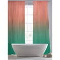 thumbnail image 5 of Red Green Ombre Sheer Curtains 84 Inch Length 2 Panels Set Window Treatments, Modern Art Gradient Orange Rod Pocket Semi Curtains for Living Room/Bedroom/Kitchen Décor, 104"W x 84"L, 5 of 7