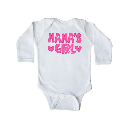 

Inktastic Mama s Girl Pink with Hearts Gift Baby Girl Long Sleeve Bodysuit