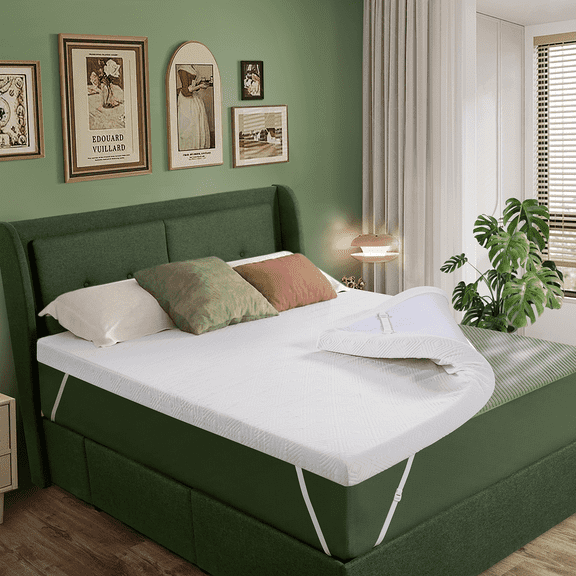 Sailvan Twin XL Mattress Topper, 3 Inch Cooling Memory Foam Mattress Topper Twin XL Size, With Washable Bamboo Fiber Cover, For College Dorm, Home, Gel Infused, Anti-slip & Breathable