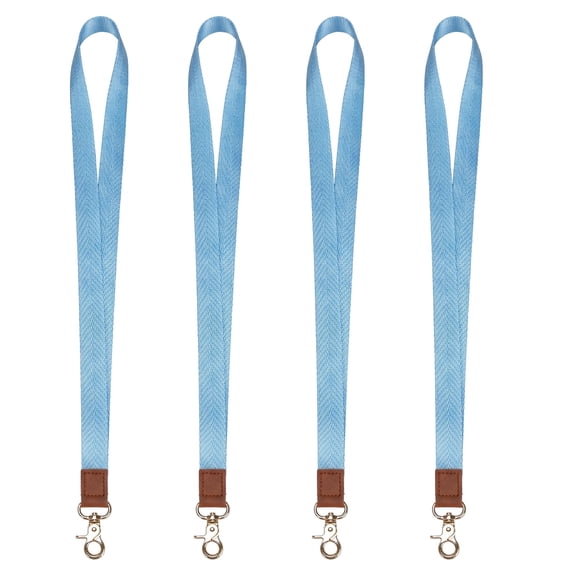 4 Pcs Lanyards - Blue Lanyard Holder with Metal Clasp for Keys, ID Badges, Cards, Car Keys, Wallet