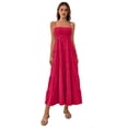 thumbnail image 5 of CIENVNSTG Women's Spaghetti Strap Maxi Dress Summer Sleeveless Dress Casual Boho Tube Top Backless Flowy Long Dresses Hot Pink XL, 5 of 6