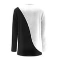 thumbnail image 4 of BLVB Womens Fall Spring Tops 2024 Trendy Color Block Crewneck Long Sleeve Casual Loose Going out Blouse, 4 of 5