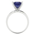 thumbnail image 4 of 3 ct Princess Cut Simulated Tanzanite Solitaire 18K White Gold Womens Engagement Ring, 4 of 5