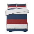 thumbnail image 2 of Red Navy Blue Stripe Twin Size Down Alternative Comforter, Lightweight Comforter Quilt Bedding Set with Pillow Shams Retro Farmhouse Striped Vintage All Seasons Bed Comforter Duvet Insert 68"x86", 2 of 7