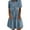 Light Blue, variant on Denim Dress for Women Babydoll Tiered Summer Short Sleeve Button Down Jean Shirt Dresses with Pockets