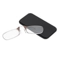 thumbnail image 2 of Elderly Nose Clip Glasses Armless Reading Glasses Eyeglasses for Men Women Elderly(+300 Brown), 2 of 4