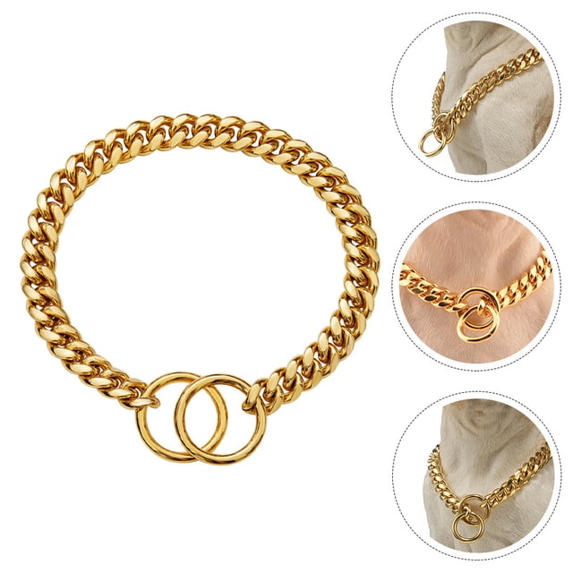 unbranded Cadena Decorativa Para Perro En Inoxidable Color Dorado Con Estilo Y Fácil De