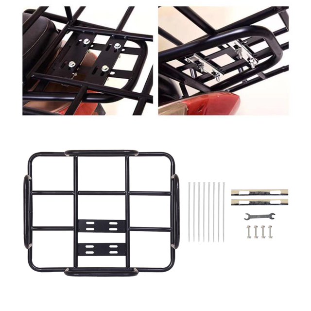 Cesta de bicicleta para manillar delantero, cesta de bicicleta con marco delantero, portaequipajes trasero para motocicleta, hierro desmontable para shamjiam Cesta para bicicleta