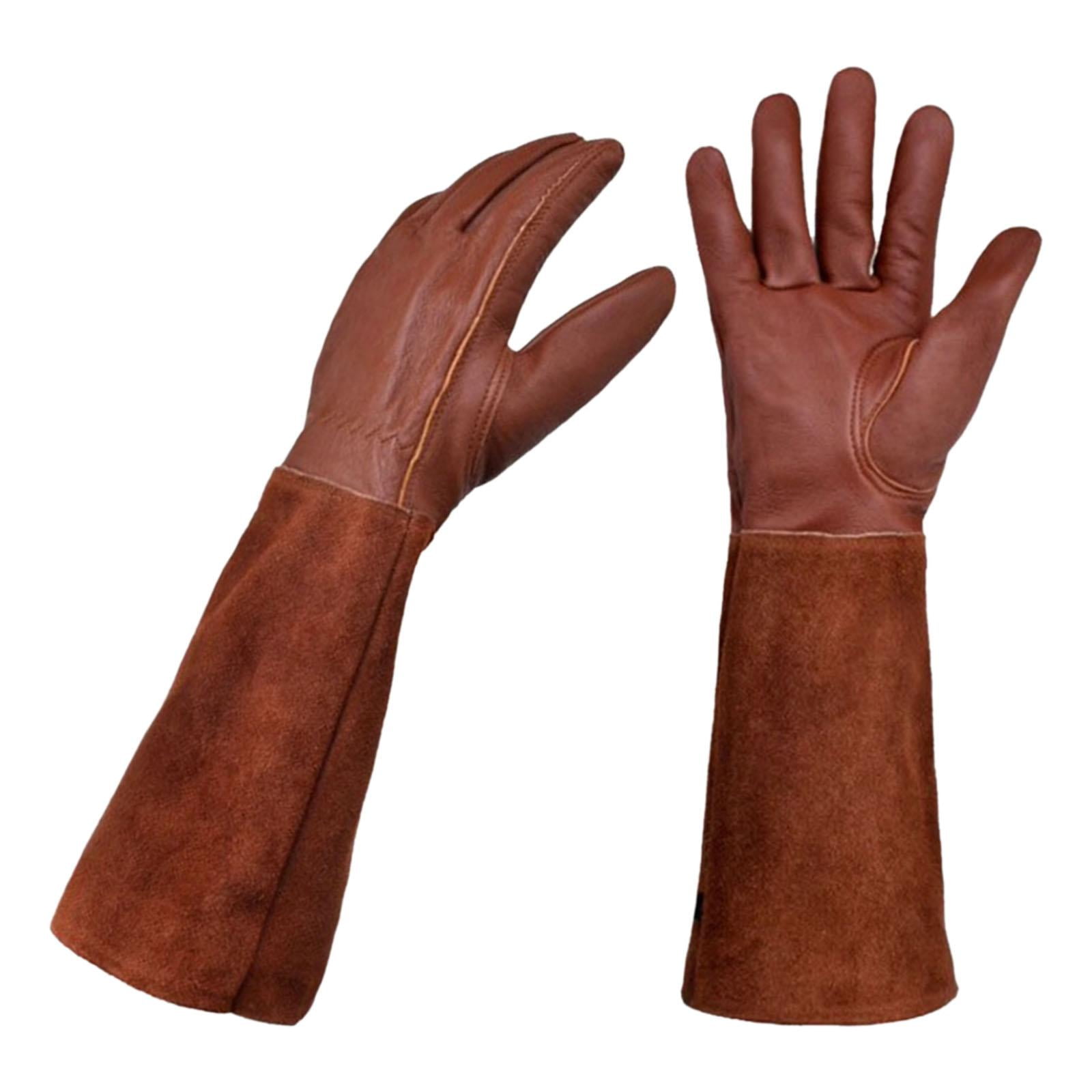 SunniMix Welding Gloves PU Leather Work Gloves Oven Gloves for Garden Workshop Garage S