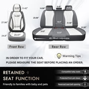 Coverado Car Seat Covers Full Set, Gray&White Front and Back Auto Seat Protectors, Premium Leather Interior Cushions Universal Fit for Most Cars, SUVs and Trucks