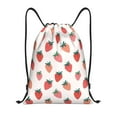 thumbnail image 1 of Saiise Hand Drawn Strawberry Pattern Sports Drawstring Backpack - String Swim Gym Bag with Wet Proof Pocket for Women&Men-Small, 1 of 6