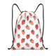 thumbnail image 1 of Fotbe Hand Drawn Strawberry Bolsa Mochila con Cordón Estampada, Bolsa de Gimnasio Deportiva, Bolsa Cinch, Bolsa con Cordón para Hombres y Mujeres-Medium, 1 of 6