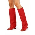 thumbnail image 2 of Knee High Open Toe Stiletto Heel Boots for Women Suede Wide Calf Long Winter Tall Formal Shoes 2026, 2 of 10