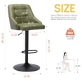thumbnail image 3 of Exlonjet Swivel Bar Stool with Back, Adjustable PU Leather Tufted Barstool, Upholstered Counter Height Airlift Bar Chair for Kitchen Dining Cafe (Olive Green, Black Base), 3 of 7