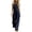Navy, variant on Women's Linen Jumpsuit, V-Neck Front Clasp Sleeveless, Breathable One-Piece Pants For Spring & Summer Vacation White XL