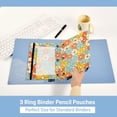 thumbnail image 5 of Retro Colorful Flowers 2 Pack Pencil Pouch for 3 Ring Binder Smooth Zipper Folders with Pockets Clear Window Pencil Case, 5 of 6
