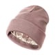 thumbnail image 3 of Gorro de invierno de punto con forro de satén y diseño con vuelta. Suave y unisex. Rosa, 3 of 9