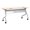 Silver Mist Frame/Maple Top, variant on Learniture High-Pressure Laminate Mobile Flipper Table, Rolling Flip-Top Nesting Training Table for Classrooms, Offices & Collaborative Workspaces