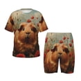 thumbnail image 1 of Fotbe Rose Cute Guinea Pig Pijama Estampada de 2 Piezas para Niños – Ropa de Dormir de Manga Corta Cómoda para Niños y Niñas, Camiseta y Shorts de Algodón-X-Large, 1 of 6