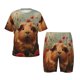 thumbnail image 1 of Balery Rose Cute Guinea Pig Conjunto de Pijama Infantil de Manga Corta con Estampado – Ropa de Dormir de Algodón Suave-Large, 1 of 6