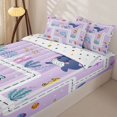 thumbnail image 3 of Manfei Cute Jellyfish Zipper Twin Comforter Sets with Fitted Sheet and 2 Pillowcases, Ocean Cartoon Animal Zipper Bedding Set, Lavender, Polkadot Reversible, 4 Pieces, 3 of 7