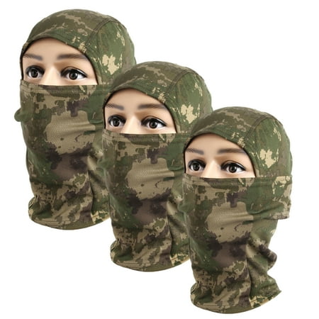 Bobasndm 3 Pack Balaclava Face Mask Camouflage Men Camo Balaclava Motorcycle Face Cover Hunting Balaclava Sun Protection Face Cover