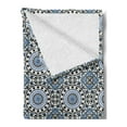 thumbnail image 2 of Orient Soft Flannel Fleece Throw Blanket, Retro Style Motifs Mosaic Ceramic Design Traditional Culture Print, Cozy Plush for Indoor and Outdoor Use, 60" x 80", Grey White Blue, by Ambesonne, 2 of 5