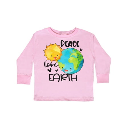 

Inktastic Earth Day Peace Love Earth Gift Toddler Boy or Toddler Girl Long Sleeve T-Shirt
