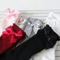 thumbnail image 5 of 5 Pack Baby Girl Knee High Socks Toddler Dress Socks Baby Bow Stocking Cotton Infant Socks, 5 of 7