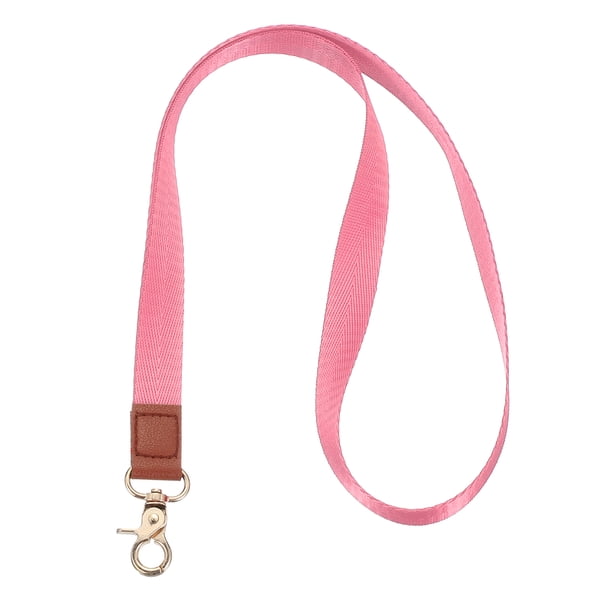 Lanyard de clave Uxcell, moderno lanyard para identificaciones, correa larga con clip de metal rosa