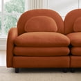 thumbnail image 3 of FFZ Teddy Fabric Soft Cloud 4-Seat Sofa Curved Backrest Lumbar Modular Orange For Living Room Apartment, 3 of 12