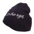thumbnail image 2 of City of Pittsburgh Embroidered Long Beanie - Black OSFM, 2 of 5