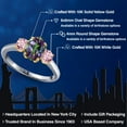thumbnail image 2 of Gem Stone King 10K Two Tone Gold Green Mystic Topaz and Pink Lab Grown Diamond Engagement Ring for Women | 2.08 Cttw | Oval 8X6MM | Gemstone November Birthstone | Size 7, 2 of 6
