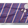 thumbnail image 2 of Soimoi Blue Heavy Satin Fabric Bow & Stripe Decor Fabric Printed Yard 54 Inch Wide, 2 of 3
