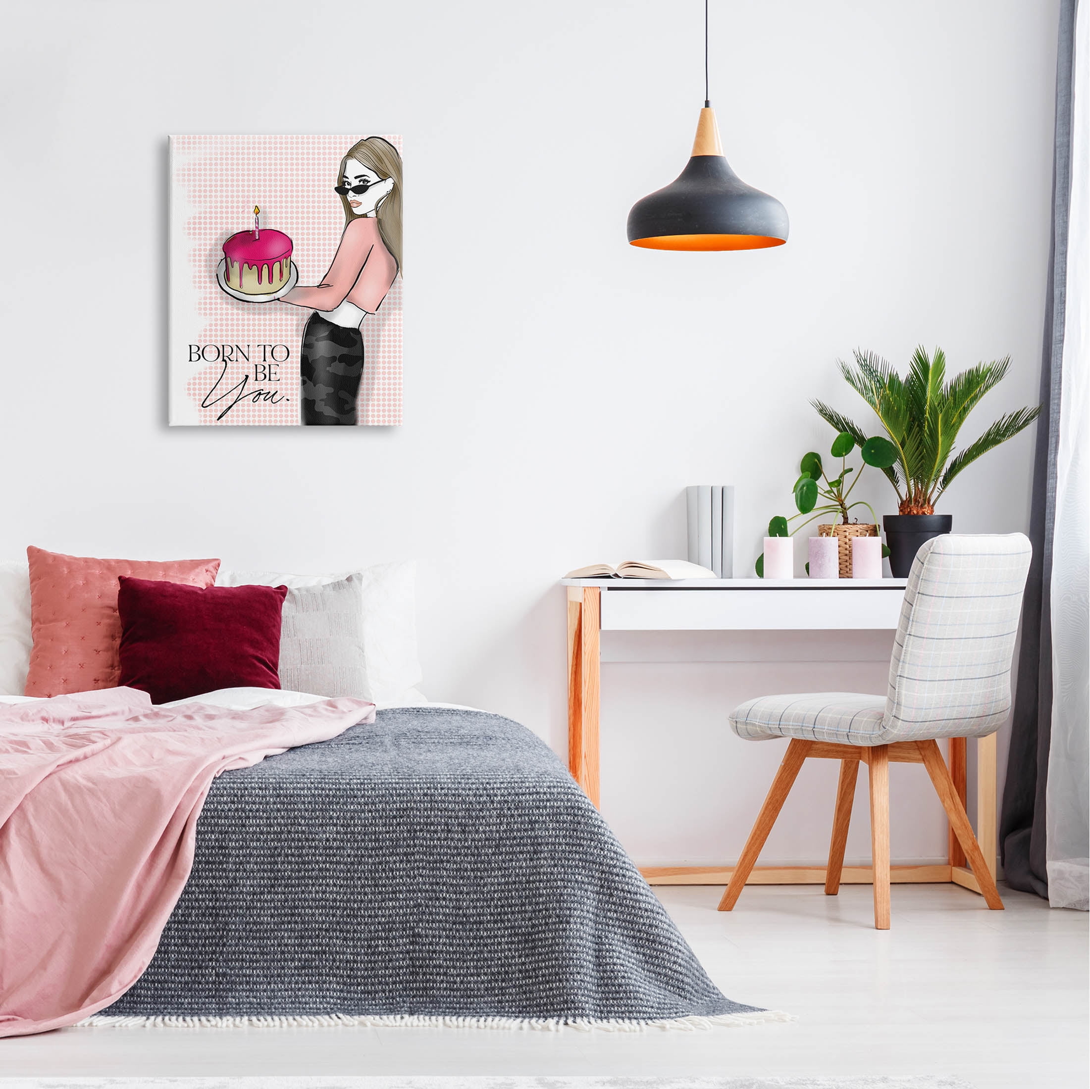 Stupell Industries Born To Be You Patterned Graphic Art Gallery Wrapped Canvas Print Wall Art, Design by Alison Petrie