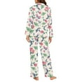 thumbnail image 6 of DISNIMO Women's Pajama Set 2 Piece Pj Sets Hummingbird Flower Printed Long Sleeve Sleepwear with Long Pajama Pants Oversized Button Up Loungewear Nightwear, 2XL, 6 of 7
