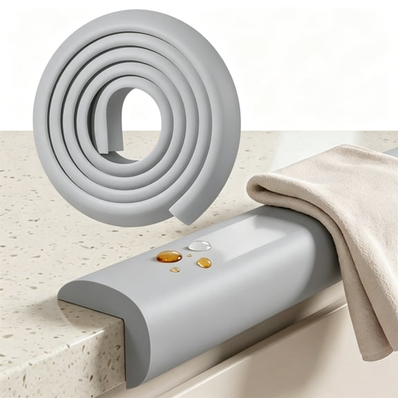 Baby Proof Corner Edge Protector 6.56 ft Adhesive L‑Shape Foam Corner Bumper Proof Furniture Edge Guard Safety Cushion Strip for Kid Table Cabinet Desk Wall Sharp Edge Protection, Gray, Topboutique