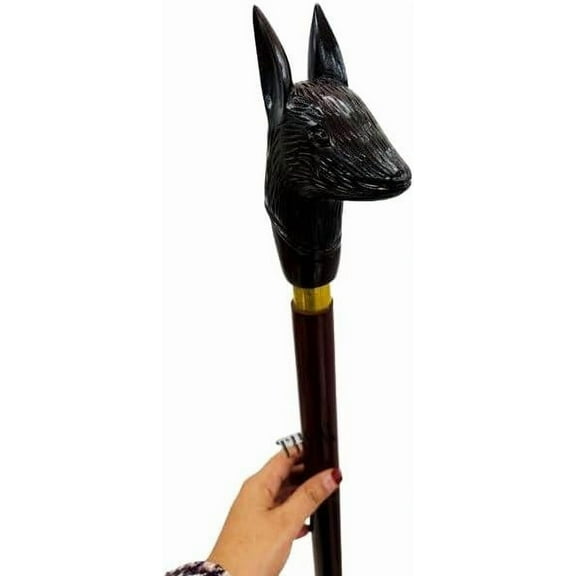 Walking Stick Cane Walking Canes Sticks Fox Wood Wooden Hand-Carved Carving Handmade Cane New Fox Handle Wooden Walking Cane