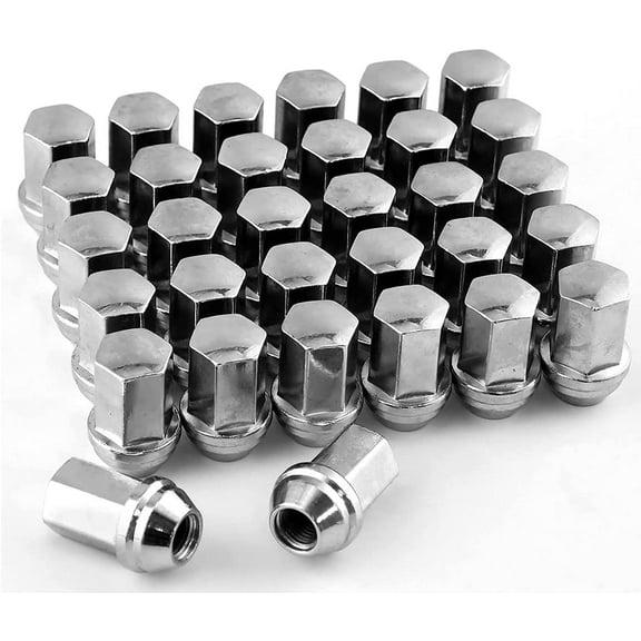 Afa Motors 32PCS 14mmx1.5 Wheel Lug Nuts,Polished Stainless M14x1.5 Lug Nut for Chevy Silverado Suburban Tahoe Avalanche Traverse,GMC Sierra Yukon Denali Savana Acadia,Cadillac Escalade,Saturn Outlook