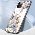 thumbnail image 4 of Compatible with iPhone 13 Pro Max Flower Pattern Case with Ring Glossy Ring Finger Grip Kickstand Holder Stand Bling Diamond Luxury Glitter Protection Fashion Shockproof Case for Girls Women, 4 of 6